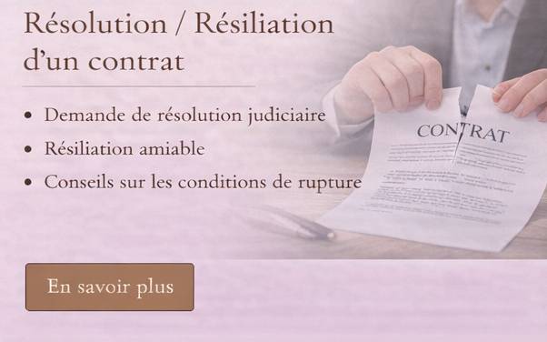 résolution résiliation d'un contrat